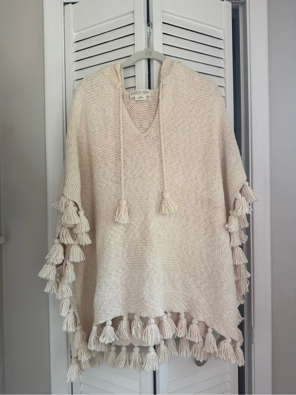 Kate Spade Broome Street Tassel Hoodie Poncho